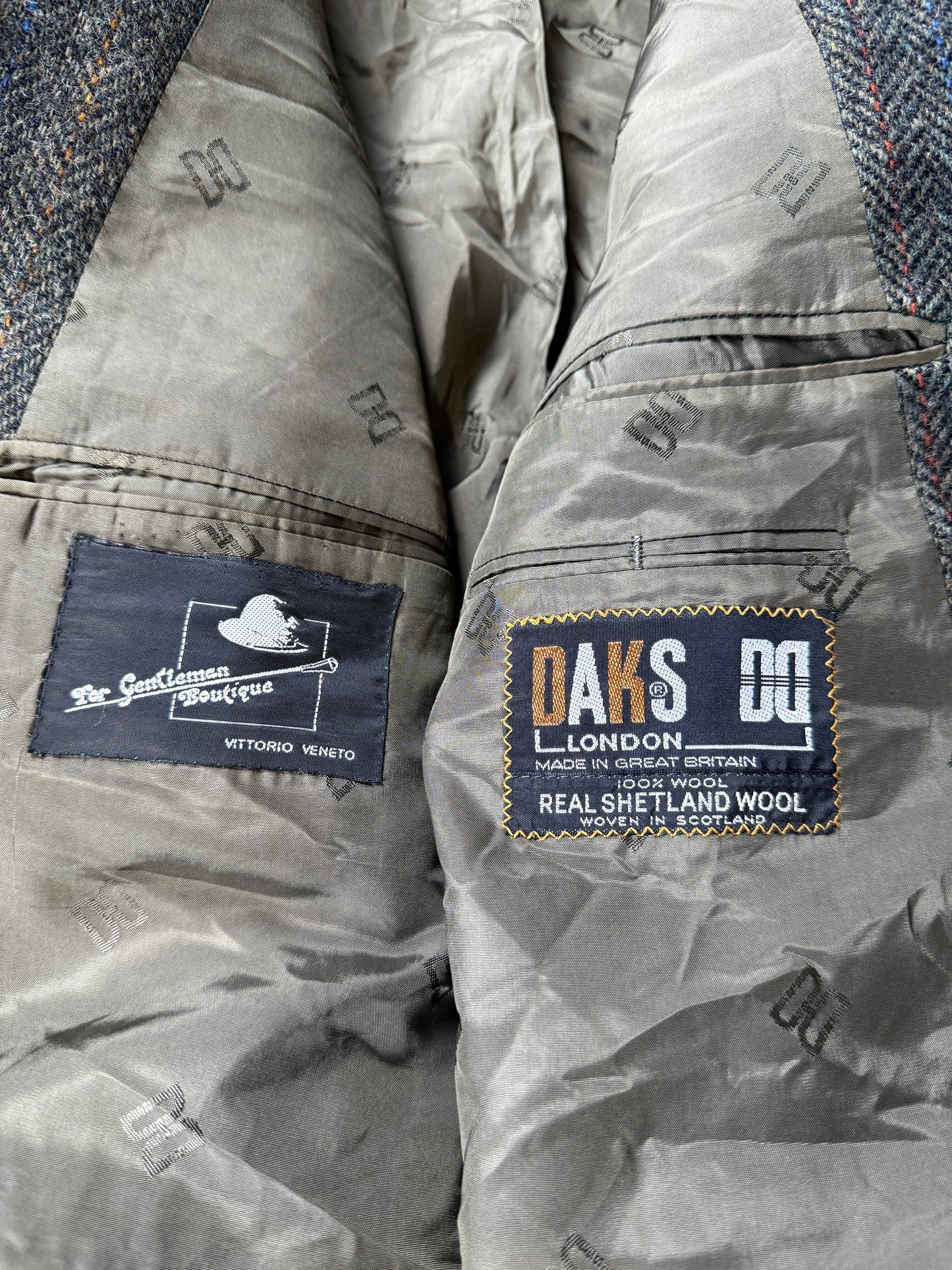 Giacca Daks shetland tweed spigato - tg. 52/54