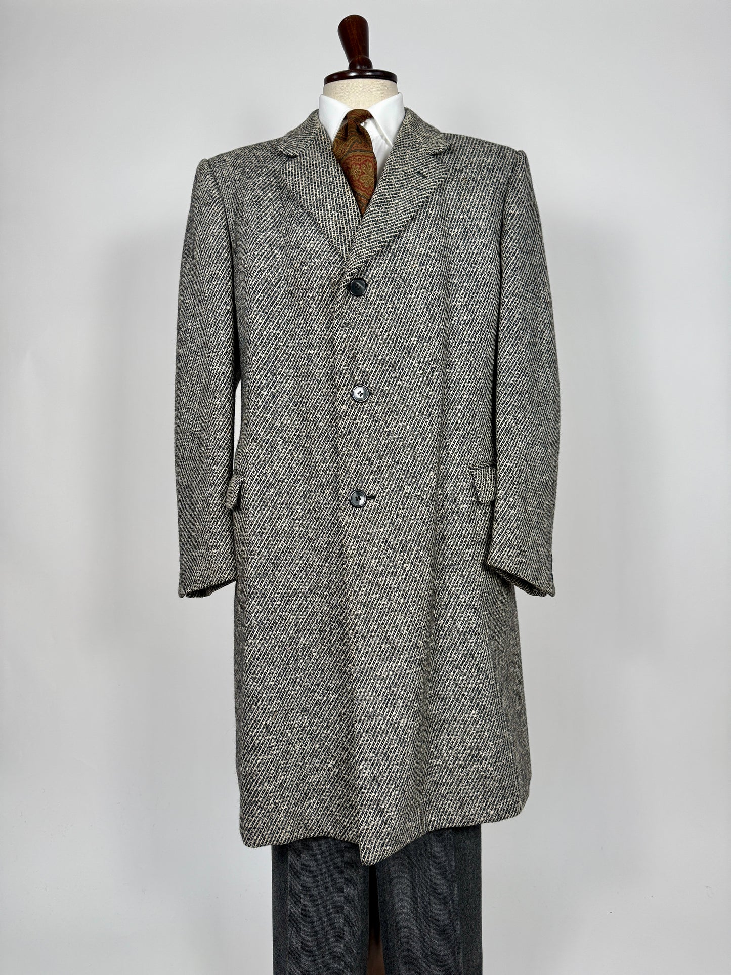 Cappotto anni ‘70 in tweed sale e pepe - tg. 56-60