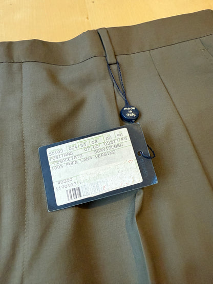 Pantalone in fresco lana anni ‘90 grigio-cachi (NOS) - tg. 58