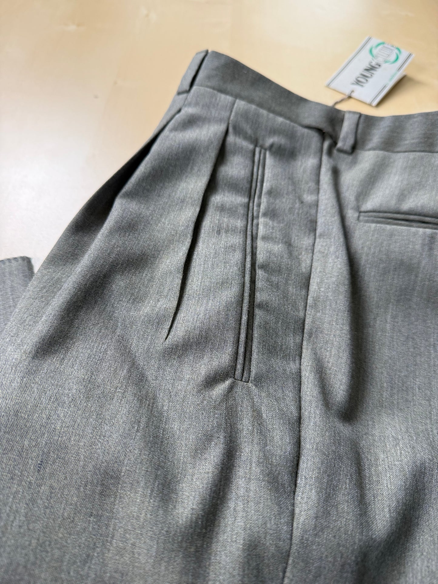 Pantaloni fresco lana verde scuro/cachi anni '80 (NOS) - tg. 46/48