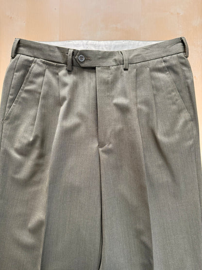 Completo anni ‘80 verde oliva lana pettinata E. Zegna - tg. 48/50