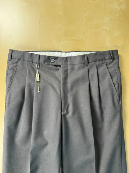 Pantaloni fresco lana grigio petrolio anni '80 (NOS) - tg. 52
