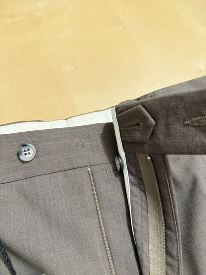 Pantalone anni ‘90 fresco lana marrone cacao (NOS) - tg. 56