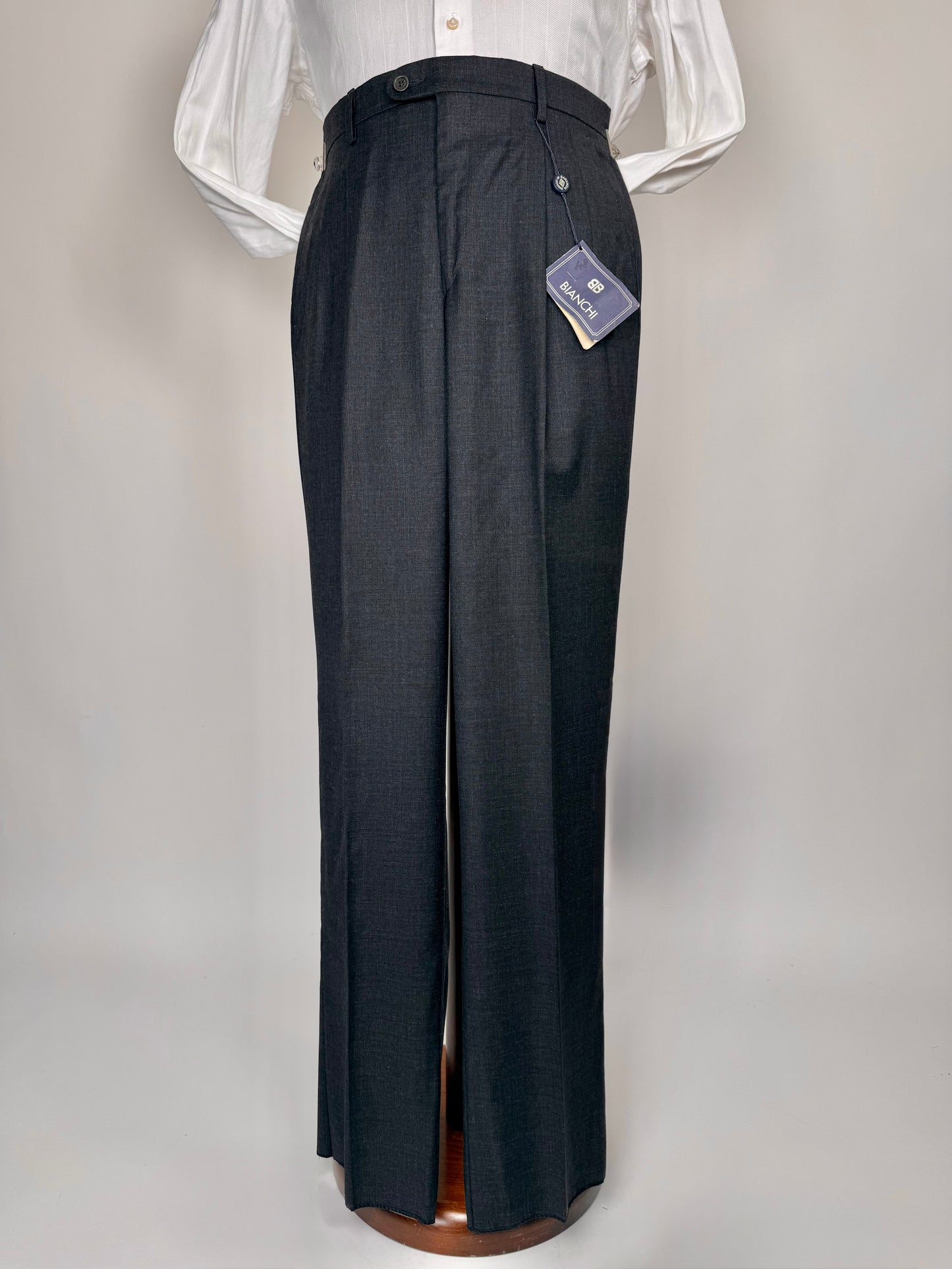 Pantaloni fresco lana grigio antracite anni '80 (NOS) - tg. 46/48