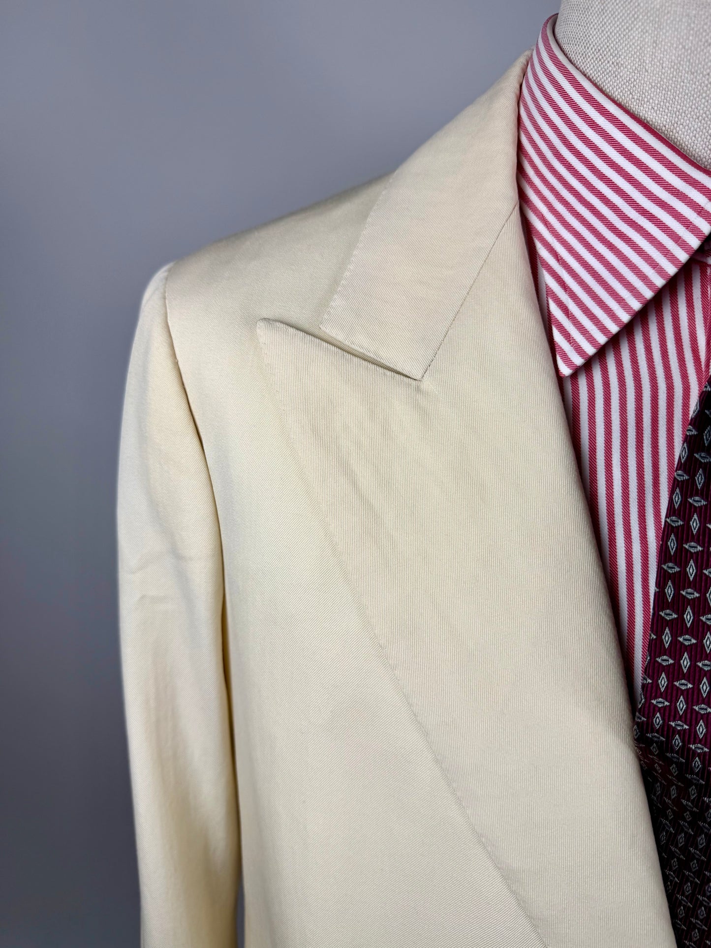 Giacca sartoriale twill bianco panna anni '60/'70 - tg. 52/54 drop basso