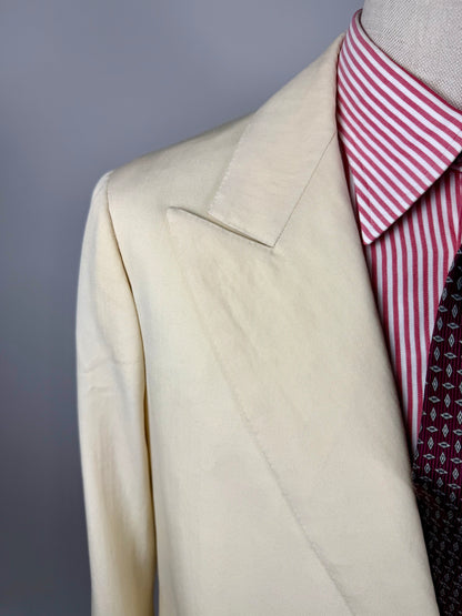 Giacca sartoriale twill bianco panna anni '60/'70 - tg. 52/54 drop basso