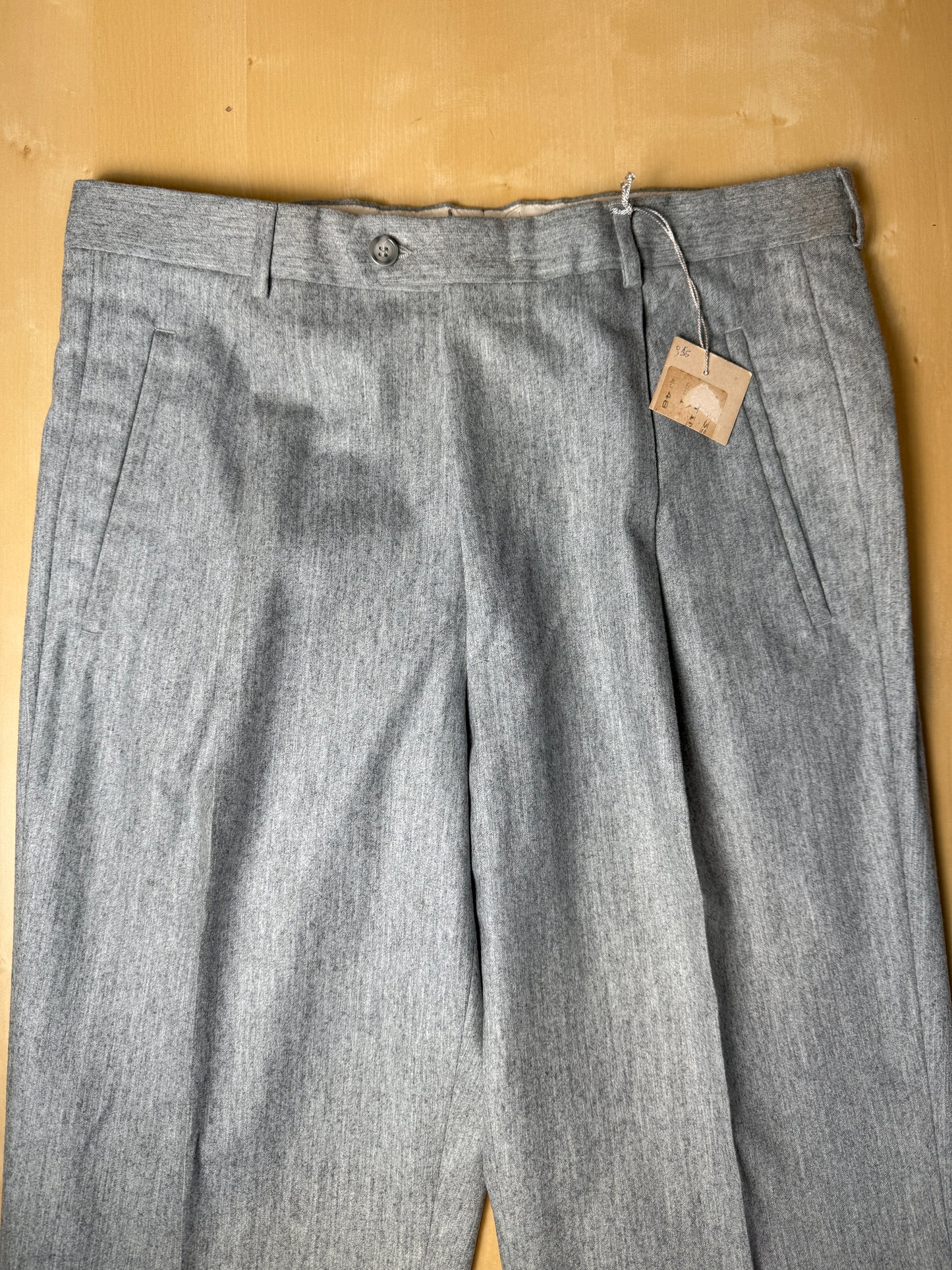 Pantaloni anni ‘80 flanella grigio chiaro (NOS) - tg. 48