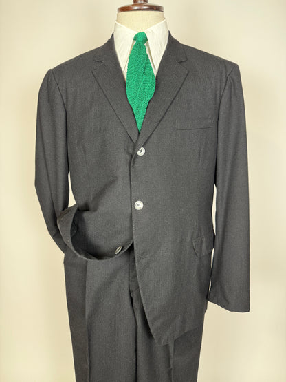 Completo sartoriale anni ‘60 flanella antracite micro spigato - tg. 54