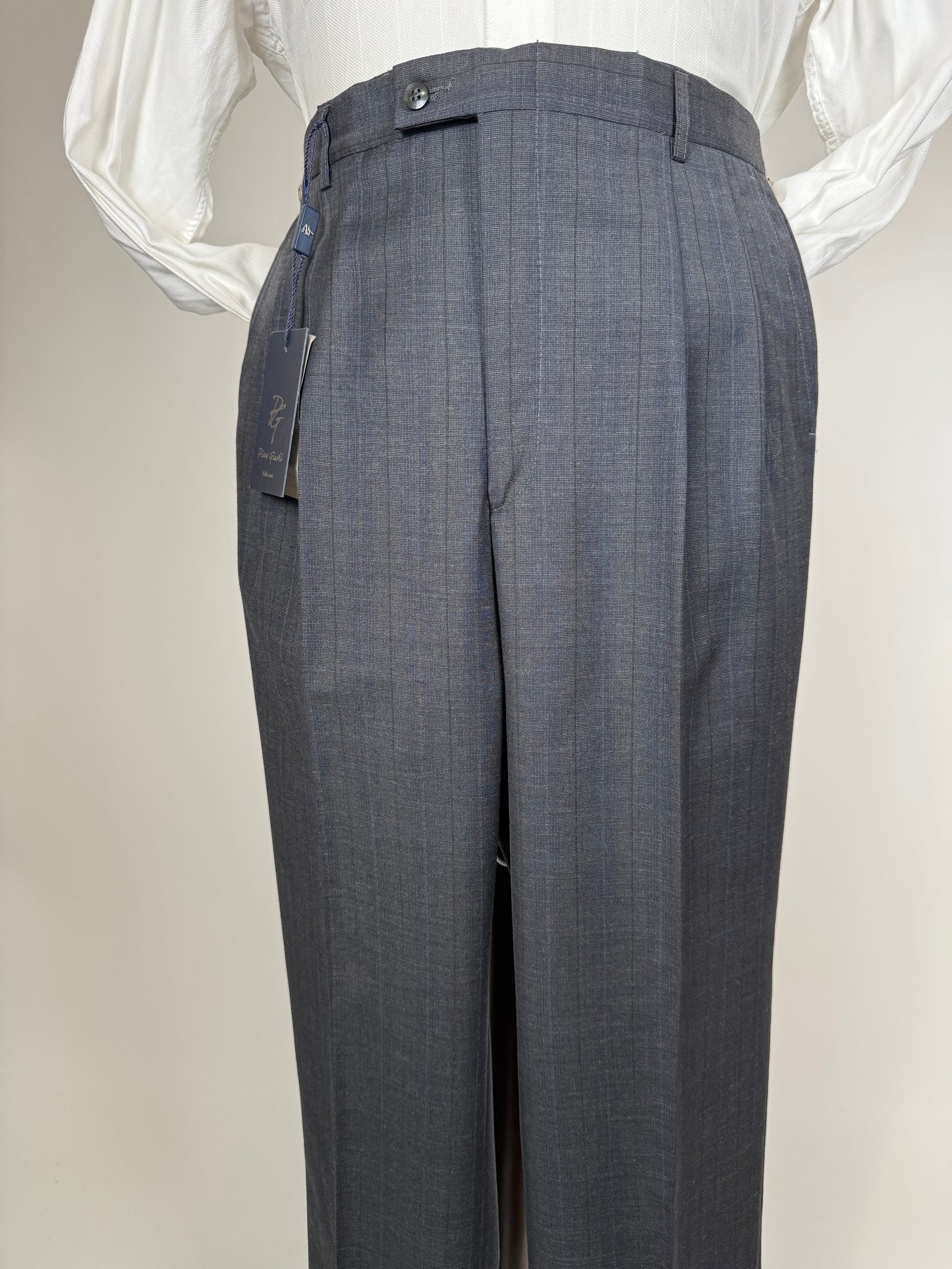 Pantaloni fresco lana grigio righe (NOS) - tg. 50