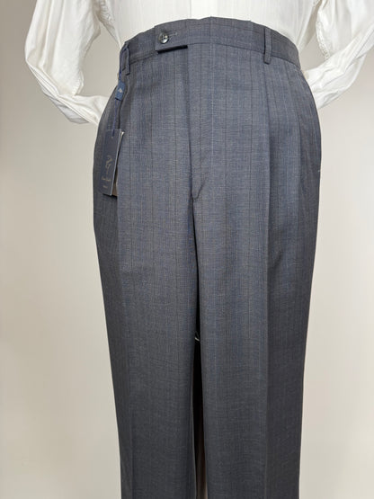 Pantaloni fresco lana grigio righe (NOS) - tg. 50