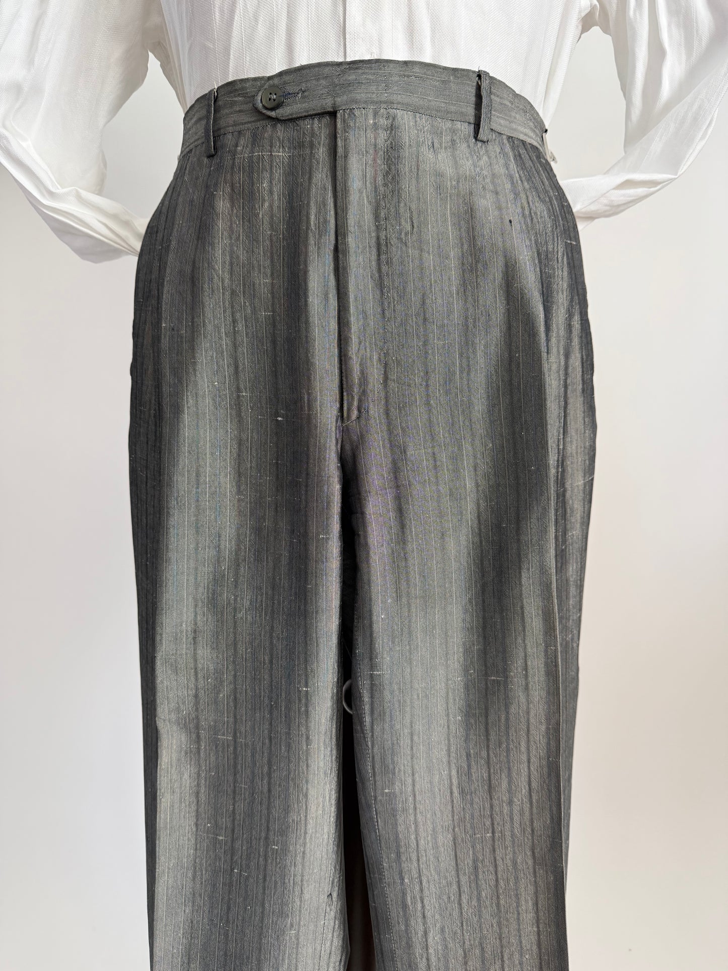 Completo doppiopetto anni ‘70/‘80 pura seta shantung - tg. 48/50