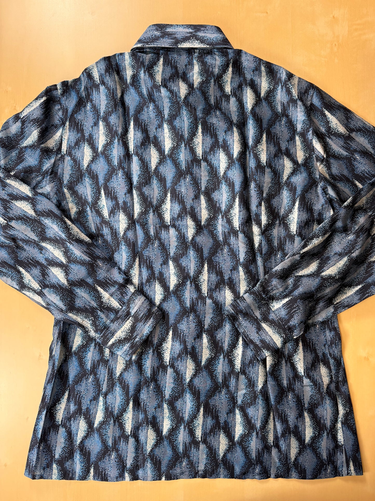 Camicia anni '70 optical in pura seta - S collo 40