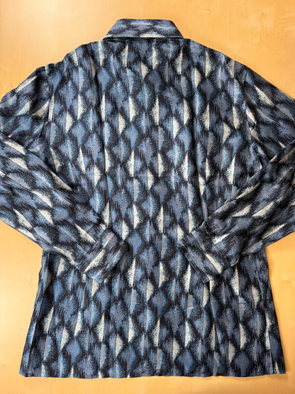 Camicia anni '70 optical in pura seta - S collo 40