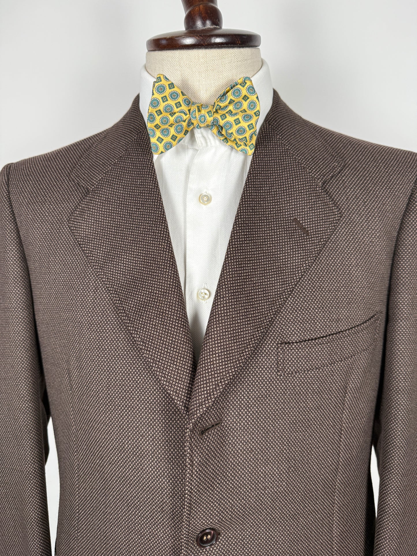 Giacca anni ‘60 marrone in lana occhio di pernice - tg. 50