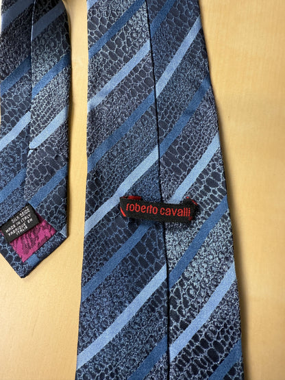 Cravatta Roberto Cavalli jacquard fantasia coccodrillo