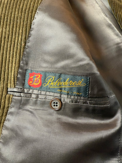 Giacca anni ‘80 in velluto a coste verde-marrone - tg. 48