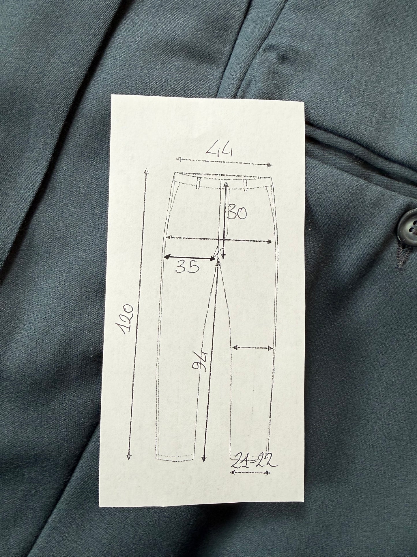 Pantaloni anni '80 lana pettinata verde petrolio (NOS) - tg. 50