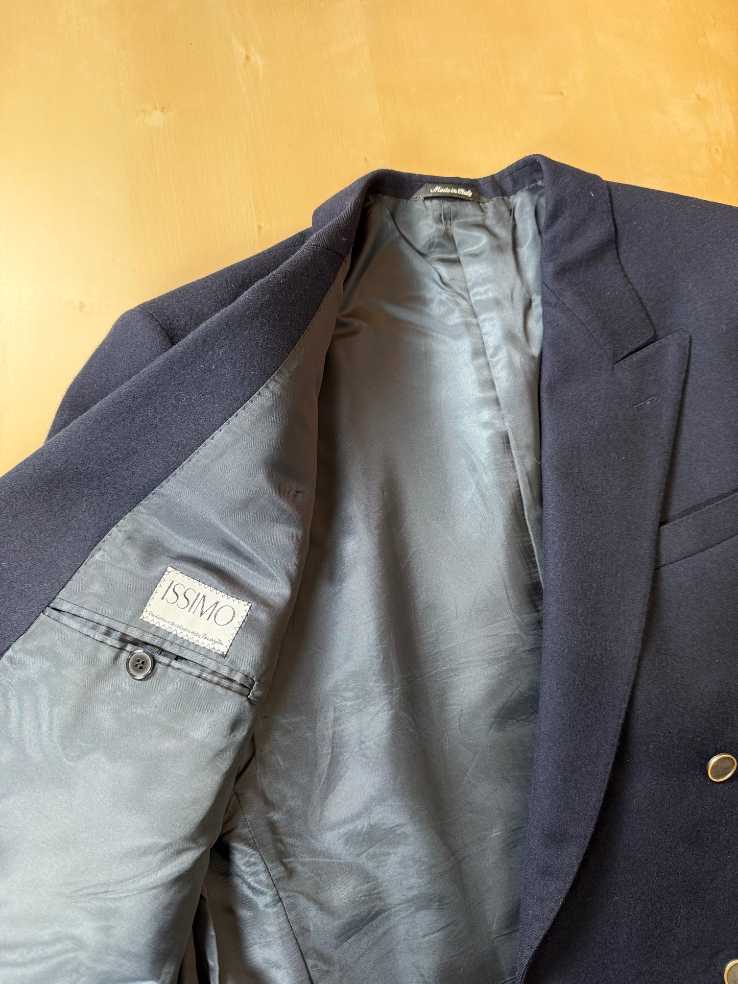 Blazer doppiopetto anni ‘70/‘80 in flanella blu - tg. 54