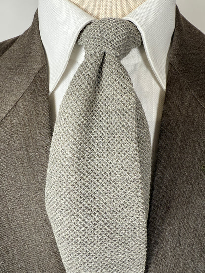 Cravatta Armani in maglia piquet grigio/salvia