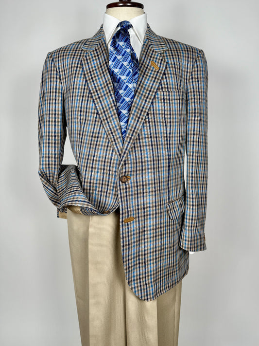 Giacca Daks check quadri blu made in UK - tg. 54/56