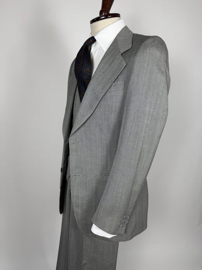 Completo 3 pezzi anni '70 herrigbone grigio - tg. 44