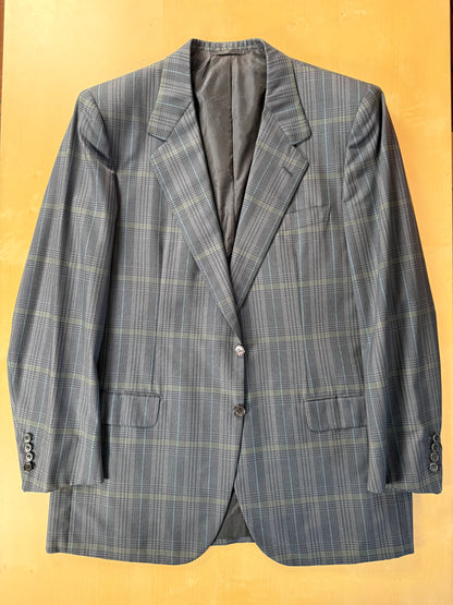 Giacca Brioni fresco lana tartan blu e verde - tg. 52