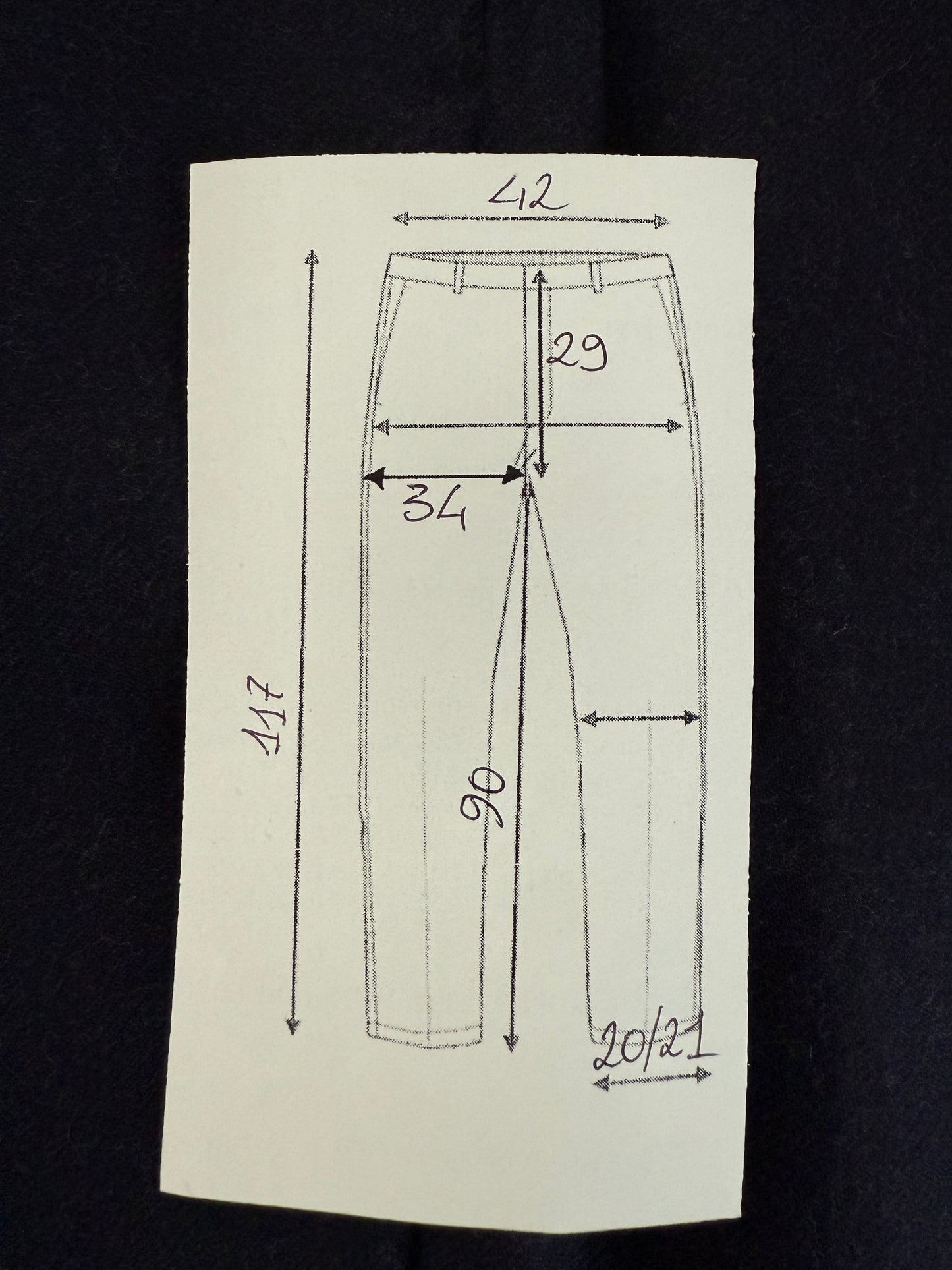 Pantaloni flanella blu tasche western (NOS) - tg. 48