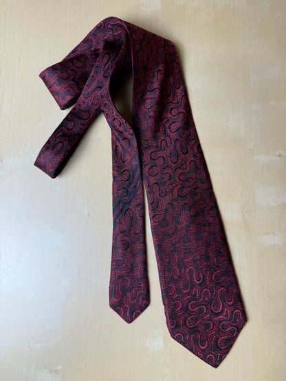 Cravatta Valentino nero e rosso jacquard