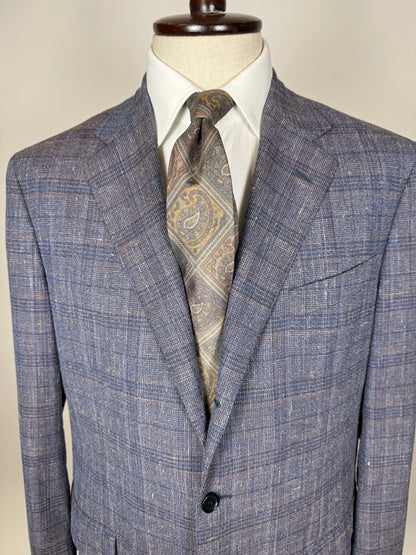 Giacca estiva in hopsack lana seta lino e cotone lilla - tg. 54