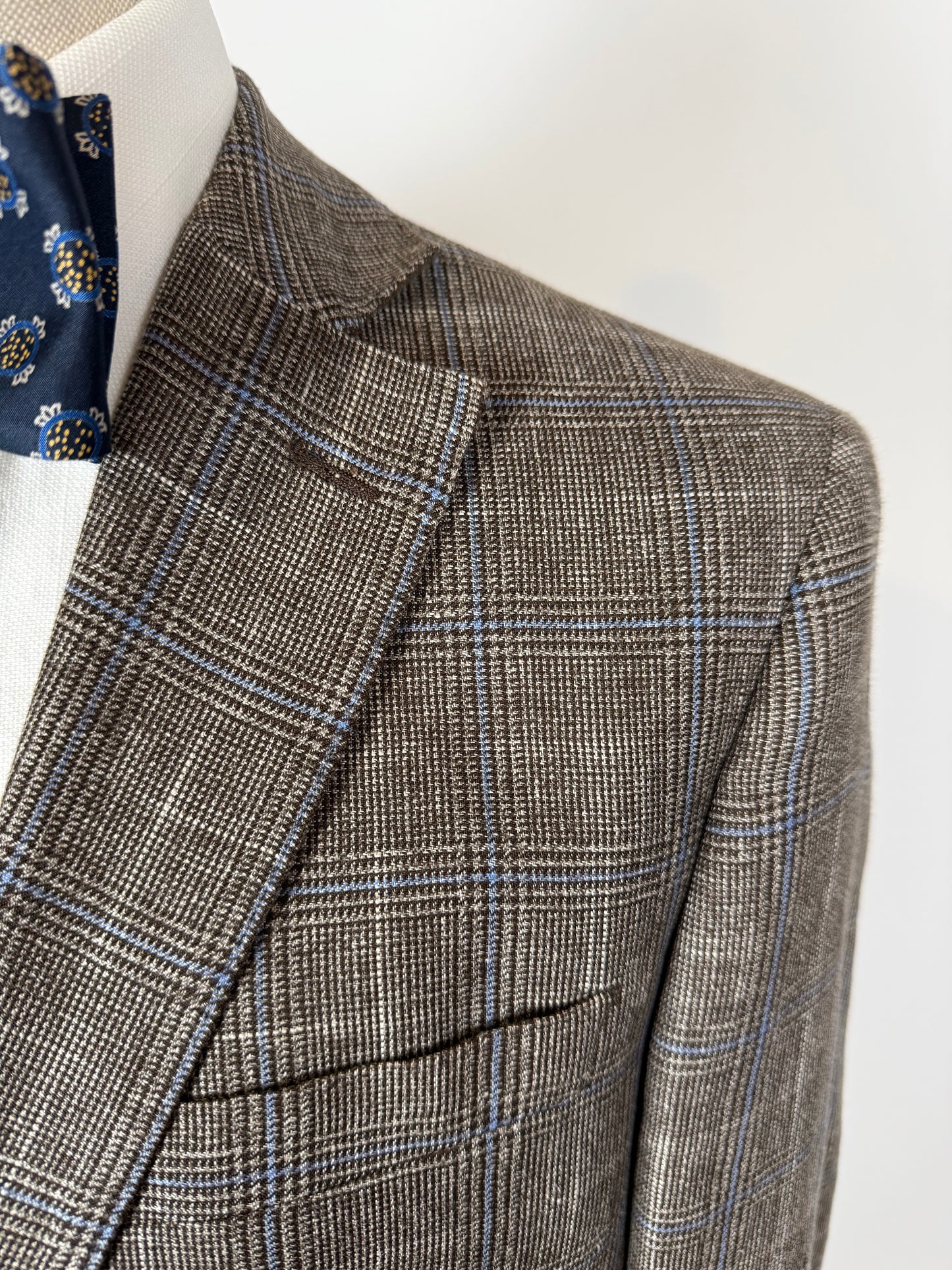Giacca estiva lino e lana Glen check - tg. 50/52
