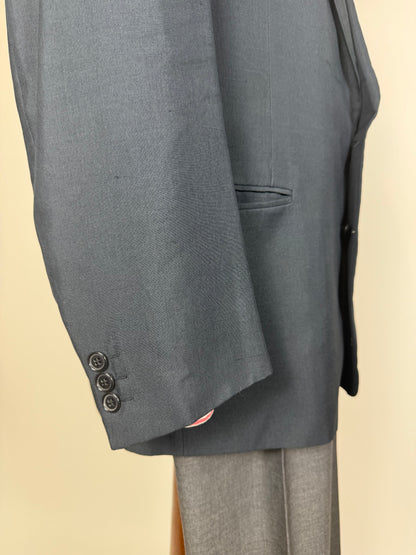 Giacca anni '80 seta shantung blu petrolio - tg. 52/54