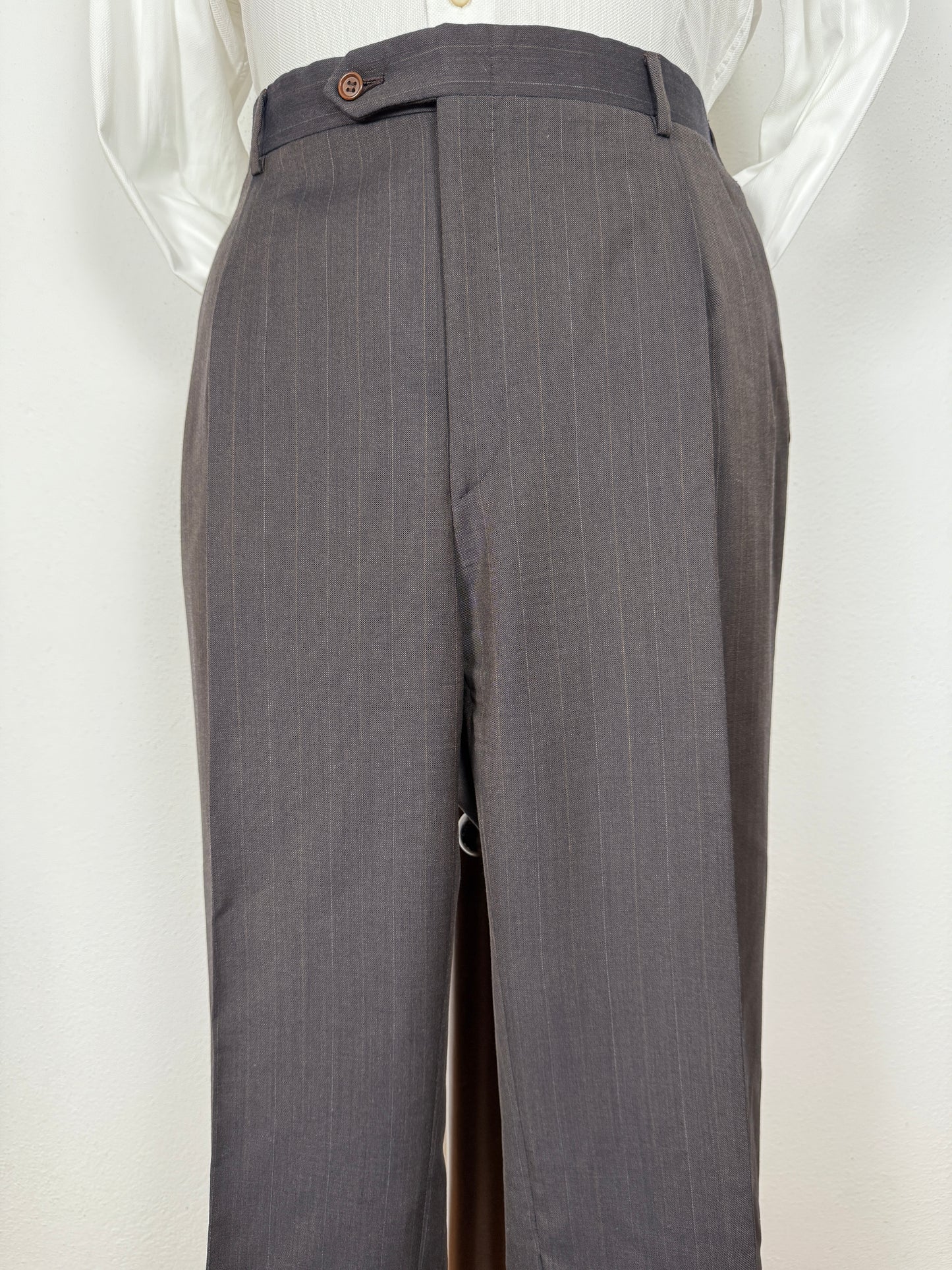 Completo Belvest anni '80 marrone gessato - tg. 56/58