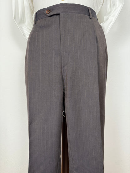 Completo Belvest anni '80 marrone gessato - tg. 56/58