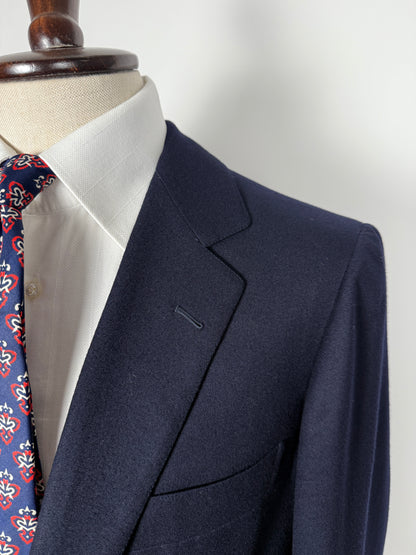 Giacca sartoriale anni ‘80 in flanella blu - tg. 50