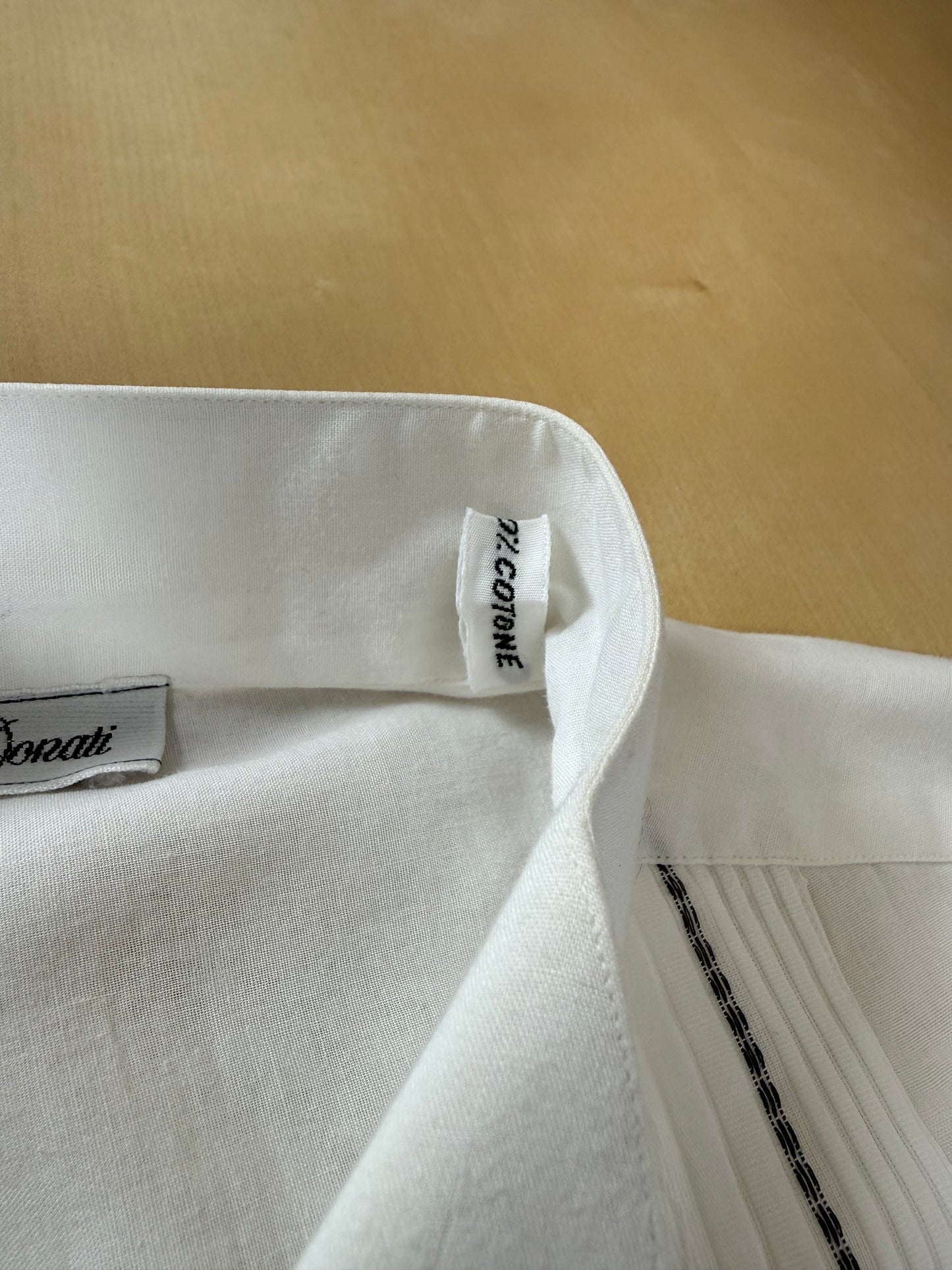 Camicia da sera collo diplomatico sparato plissettato - M collo 41