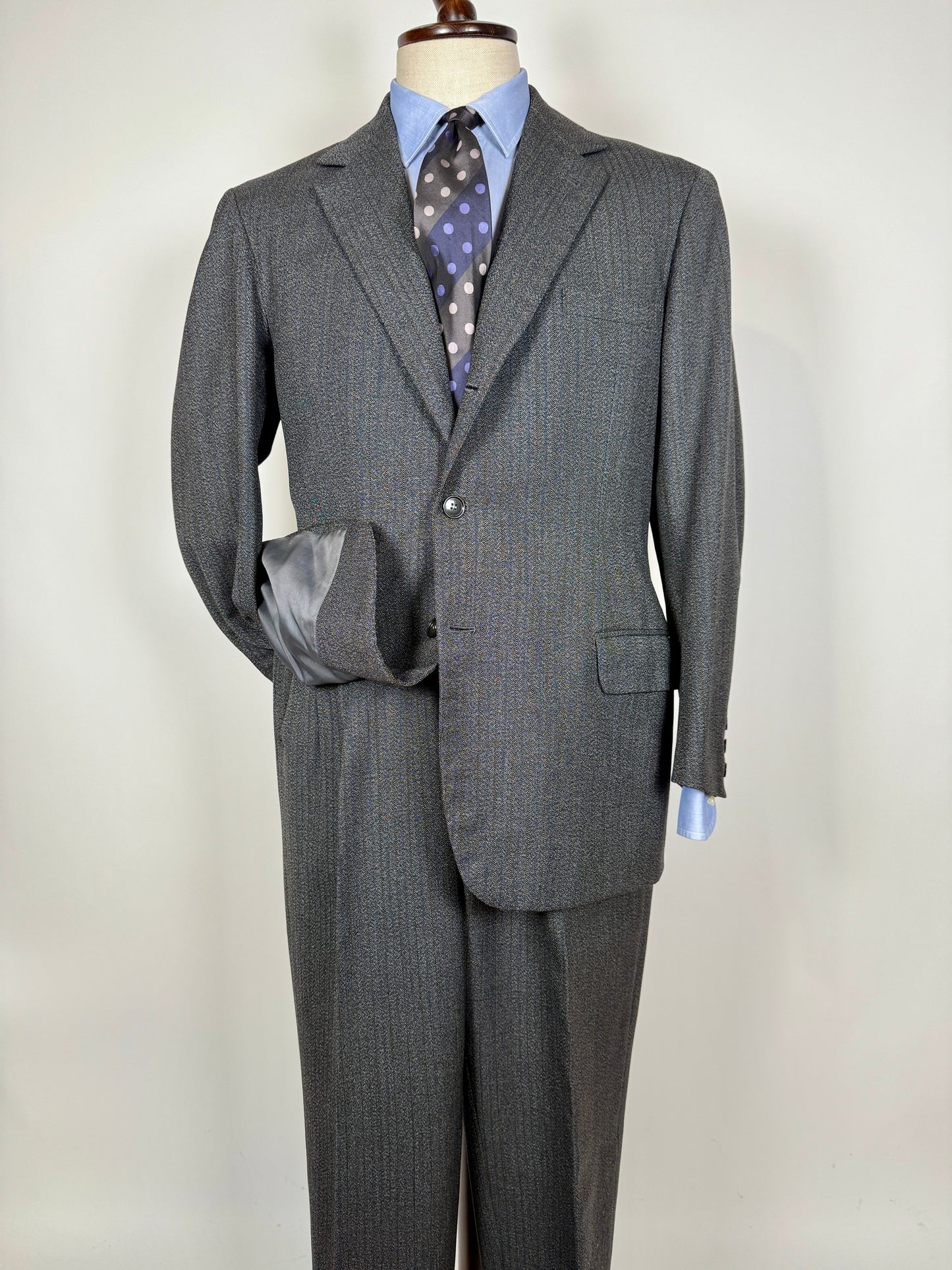 Completo sartoriale anni ‘60 grigio sale pepe - tg. 50/52