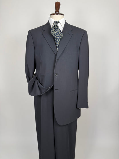 Completo Armani anni '90 fresco lana grigio petrolio - tg. 54