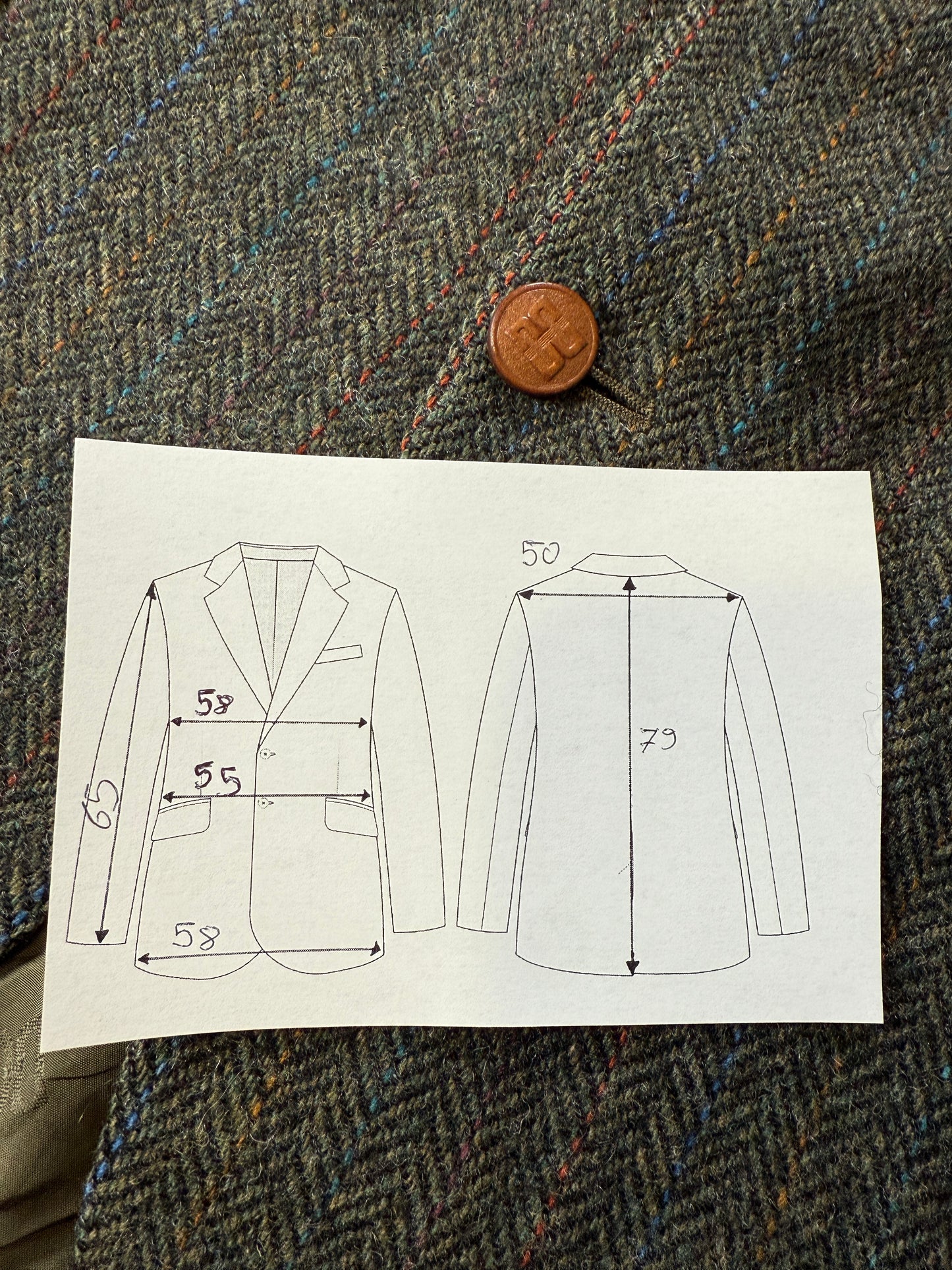 Giacca Daks shetland tweed spigato - tg. 52/54