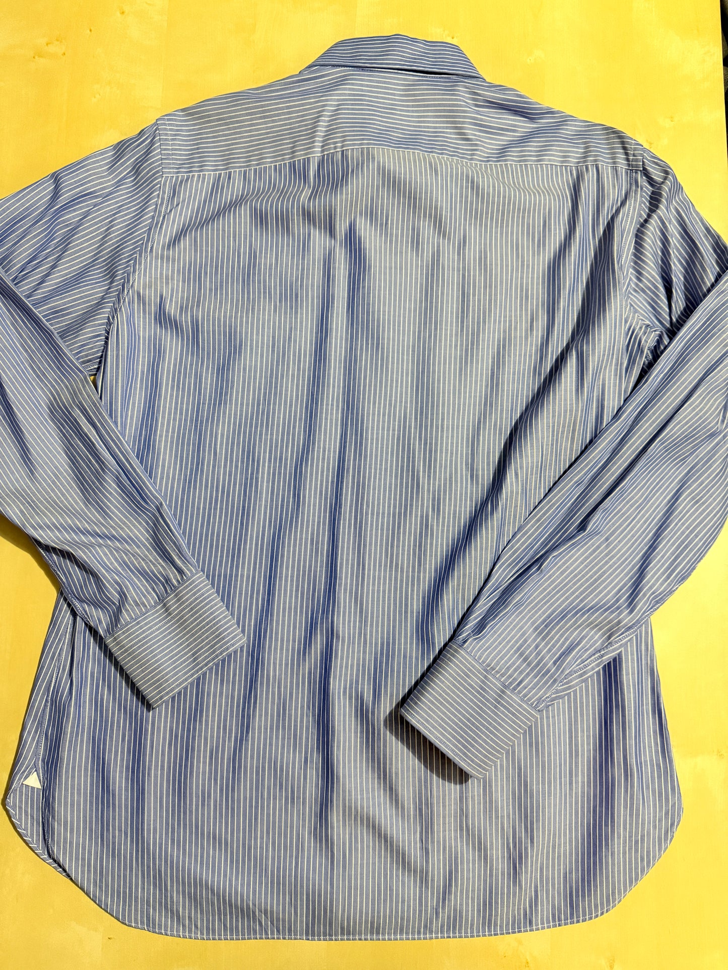 Camicia Ermenegildo Zegna Gritti blu riga in twill ritorto - L collo 42