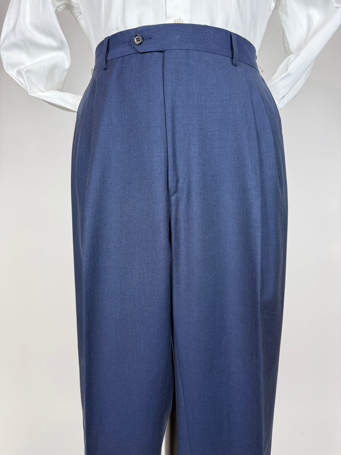 Pantaloni fresco lana blu anni '80 - tg. 48/50