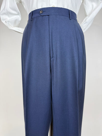Pantaloni fresco lana blu anni '80 - tg. 48/50