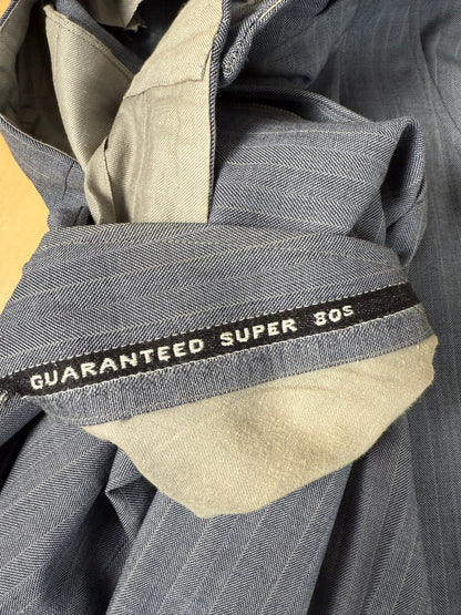 Completo sartoriale anni ‘60/'70 in grisaglia color carta da zucchero gessato - tg. 50/52