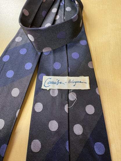 Cravatta anni ‘60 sfoderata a pois