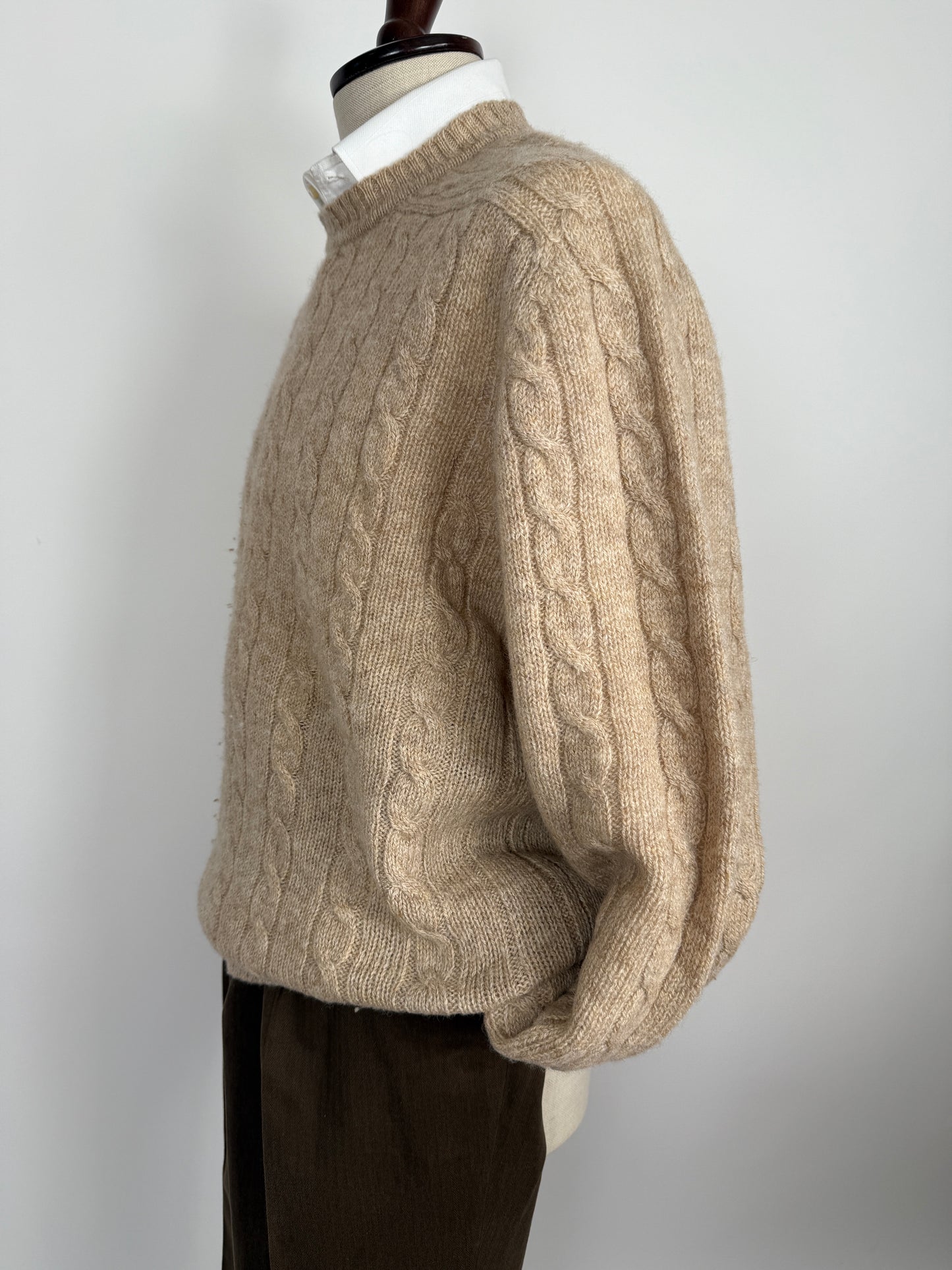 Maglione vintage in lana shetland a trecce - tg. XL