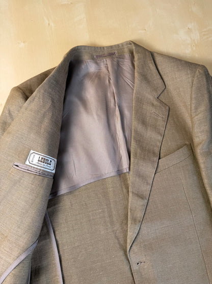 Completo anni '70 misto lino color corda - tg. 50