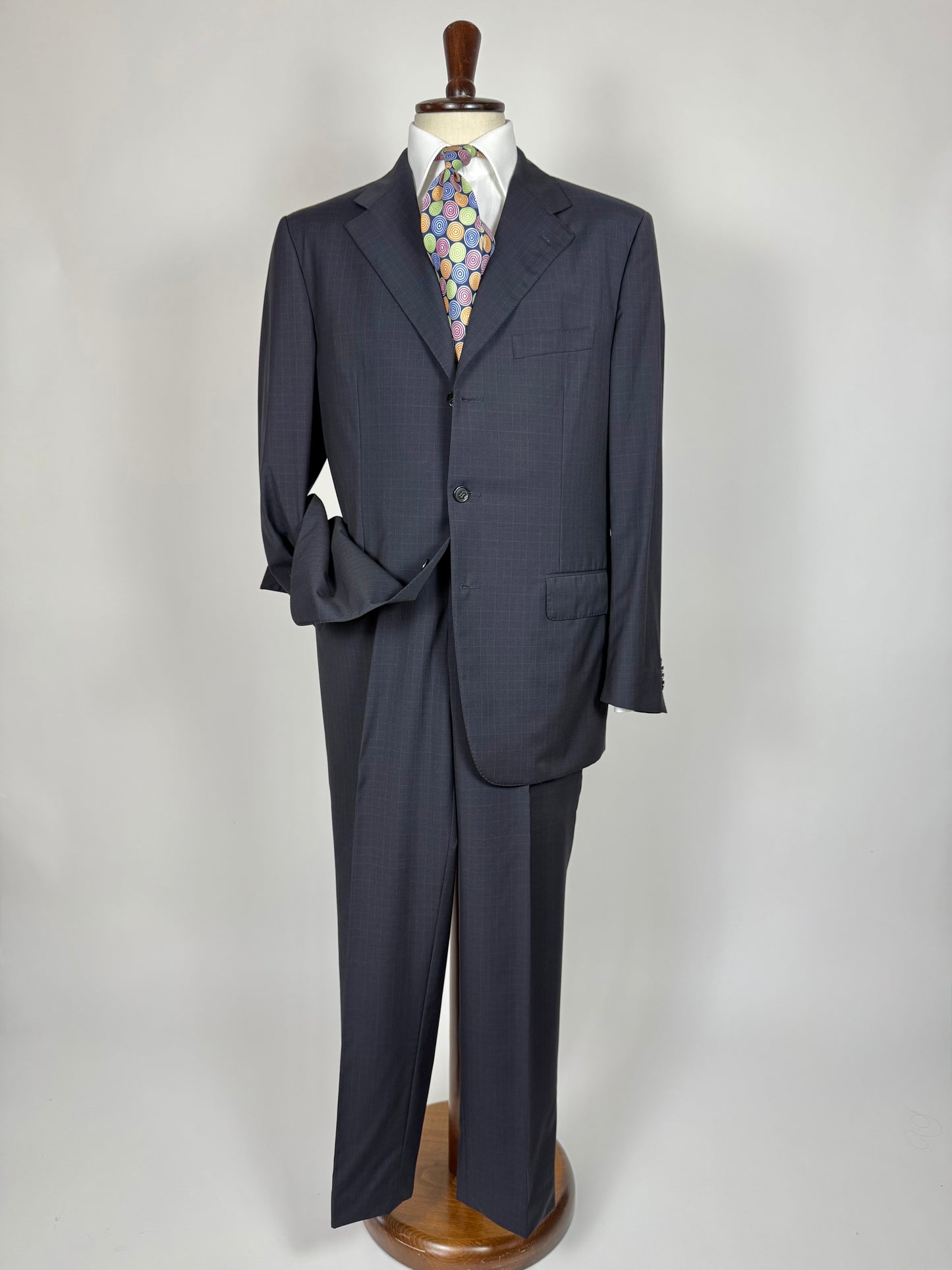 Completo Corneliani fresco lana blu a quadri - tg. 52/54