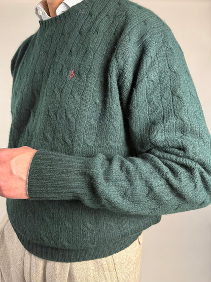 Maglione Polo Ralph Lauren in pura lana a trecce - L