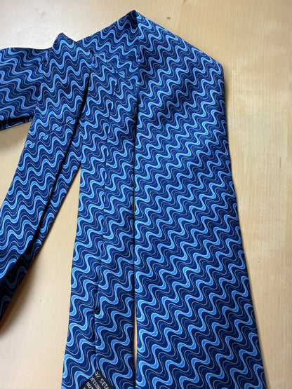 Cravatta Missoni blu fantasia onde