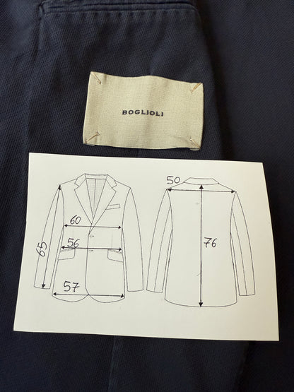Giacca Boglioli destrutturata in piquet di cotone blu - tg. 54/56