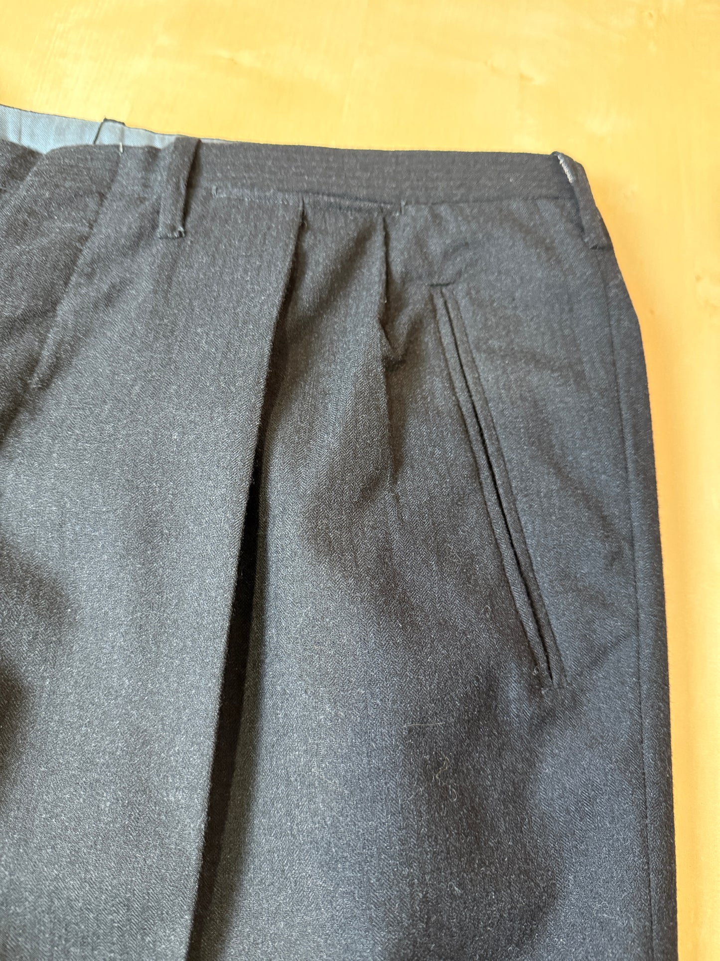 Completo sartoriale anni ‘60 flanella antracite micro spigato - tg. 54